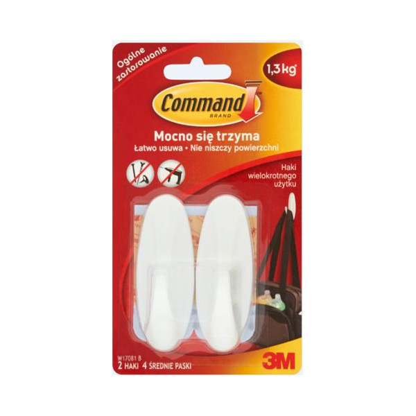 Haczyki Command 2szt. + 4 paski, 1,3kg, 17081